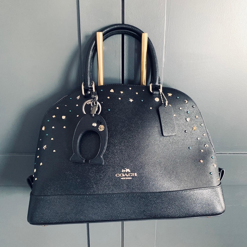 Black Coach Bag- Moon and Stars